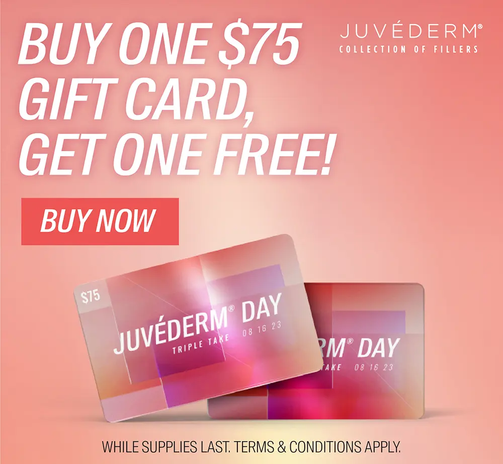 Infographic showing buy one, get one gift card.