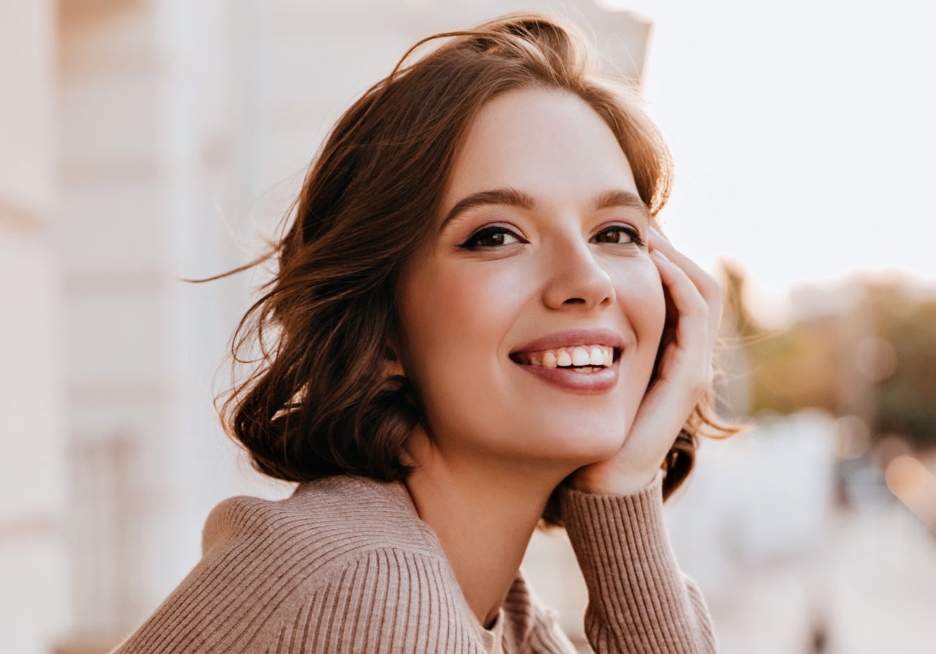 young woman with a smooth skin