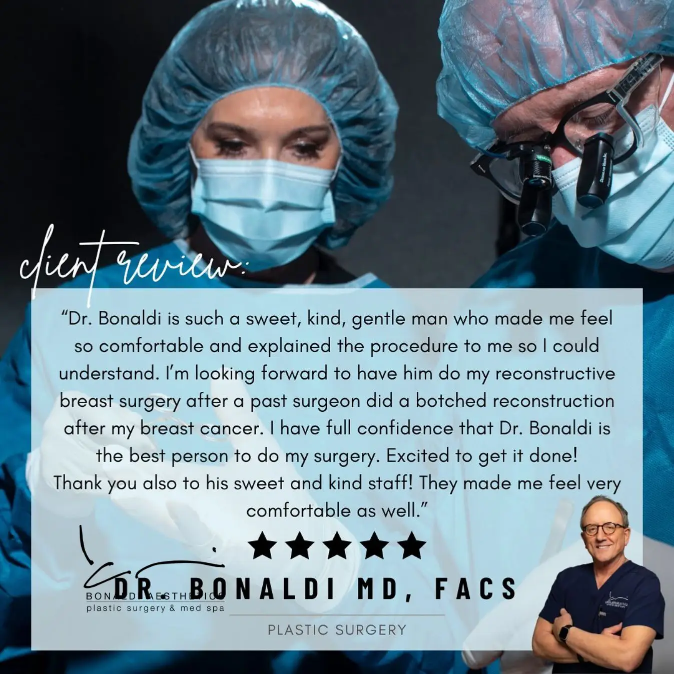 Patient testimonial for Br. Bonaldi