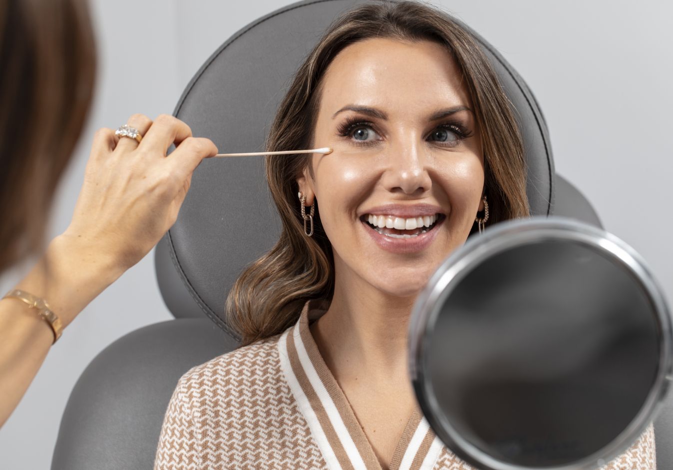 Patient during a facial enhancement consultation