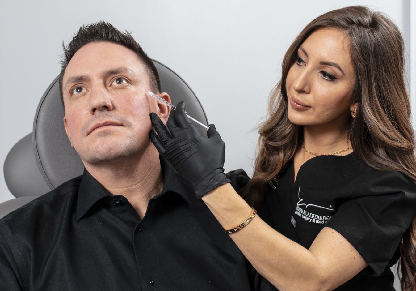 Male patient getting fillers