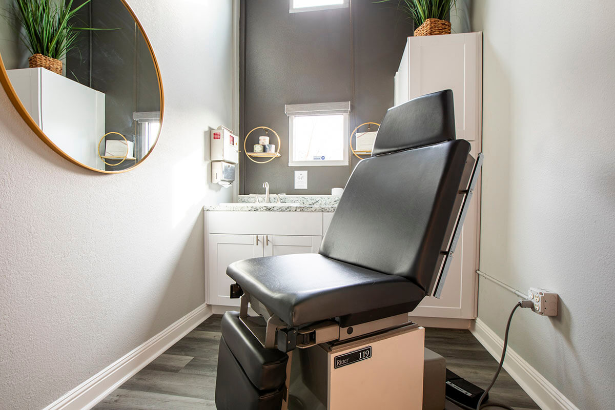 black chair in consultation room