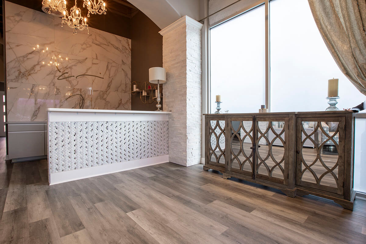 front desk and reception room